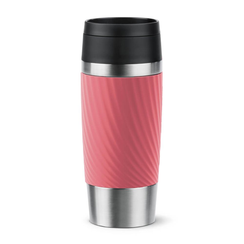 Termos Tefal Travel Mug Classic N2024410, 0.36 L, pastrare la rece 12 ore, pastrare la cald 6 ore, roz & argintiu