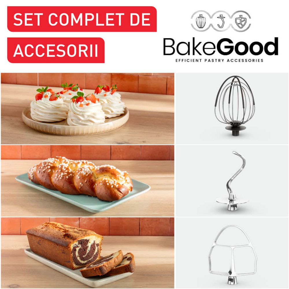 Robot bucatarie Tefal Bake Partner QB525B38, 1100W, inox