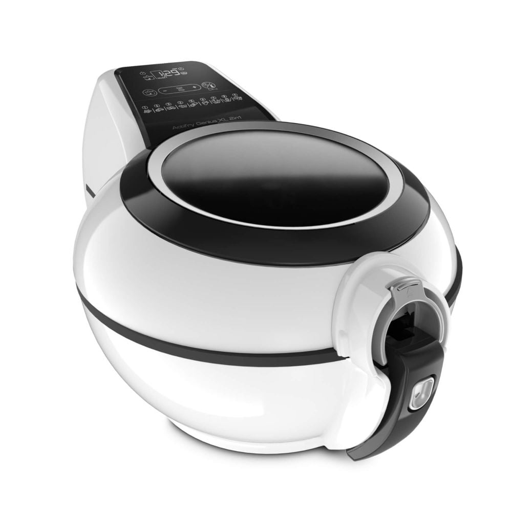 Friteuză cu aer cald Tefal ActiFry Genius XL 2 în 1 YV970015, 1500W, tehnologie Dual Motion, 9 programe automate, 2 zone de gătire, alb / negru