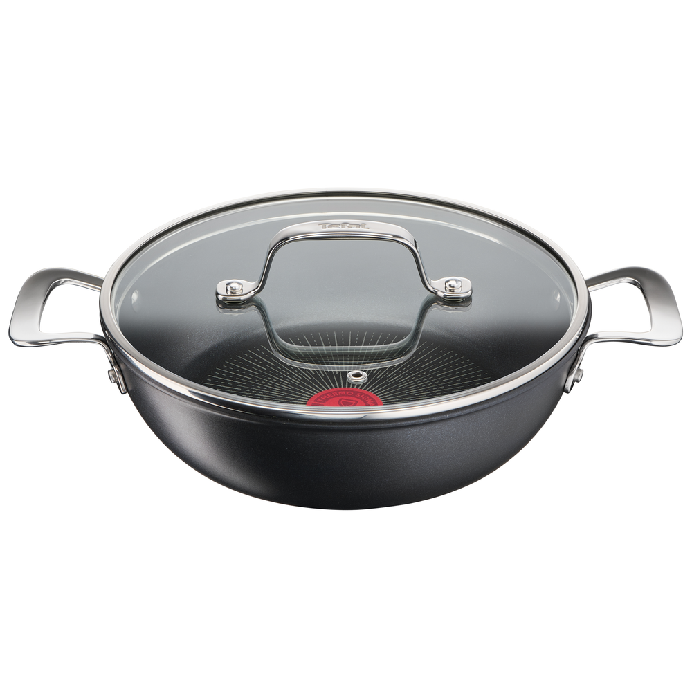 Cratiță Unlimited G2557172, 26 cm, înveliș antiaderent, Titanium Anti-Scratch, Thermo-Signal™, bază Thermo-Fusion™, aluminiu, negru