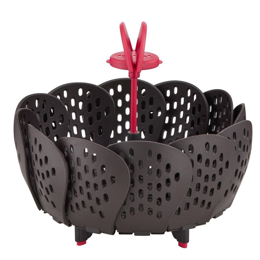 Coș pentru gătire la aburi Ingenio K2071614, calitate premium, design inovator, plastic, negru / rosu