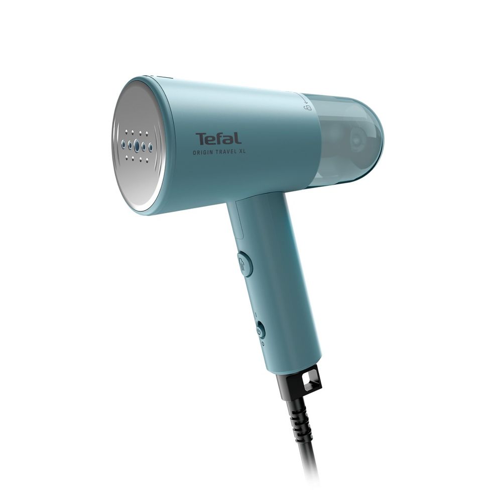 Aparat de calcat vertical cu abur Tefal Origin Travel XL DT1060E1, 1200 W, abur variabil 0-20 g/min, incalzire 25 sec, rezervor detasabil 110 ml, design pliabil, albastru