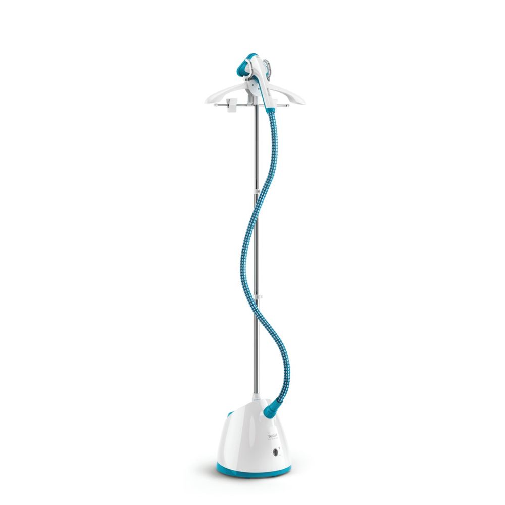 Aparat de călcat vertical cu abur Tefal ProStyle One IT2460E0, 1800 W, abur variabil de până la 37 g/min, încălzire rapidă în numai 45 de secunde, 2 nivele de cantitate, perie pentru țesături și mănușă inclusă, alb /albastru