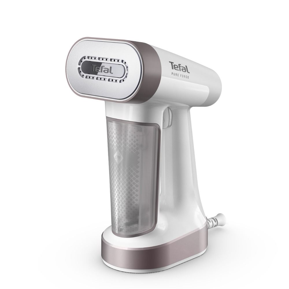 Aparat de călcat vertical cu abur 2 în 1 Tefal Pure Force DT8720E0, 1800W, jet abur 90 g/min, 4 trepte abur, mod Eco, alb & gri