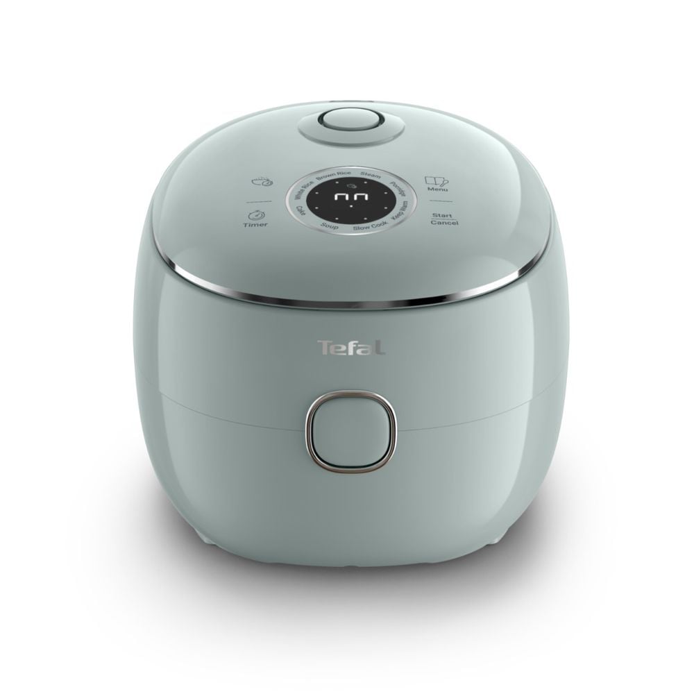Aparat multifunctional de gatit orez Tefal Pop RK5354E0, 350 W, capacitate 0.7 L, 8 programe, tehnologie digitala, functie mentinere la cald, design compact, verde