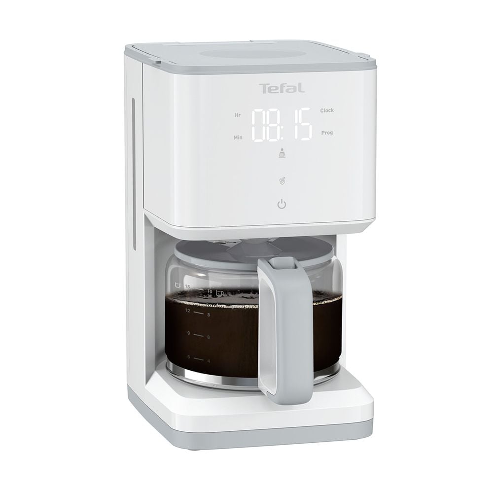 Cafetieră Sense CM693110, ecran digital, funcție Aroma, sistem antipicurare, oprire automată, 15 cești, 1.25 L, alb