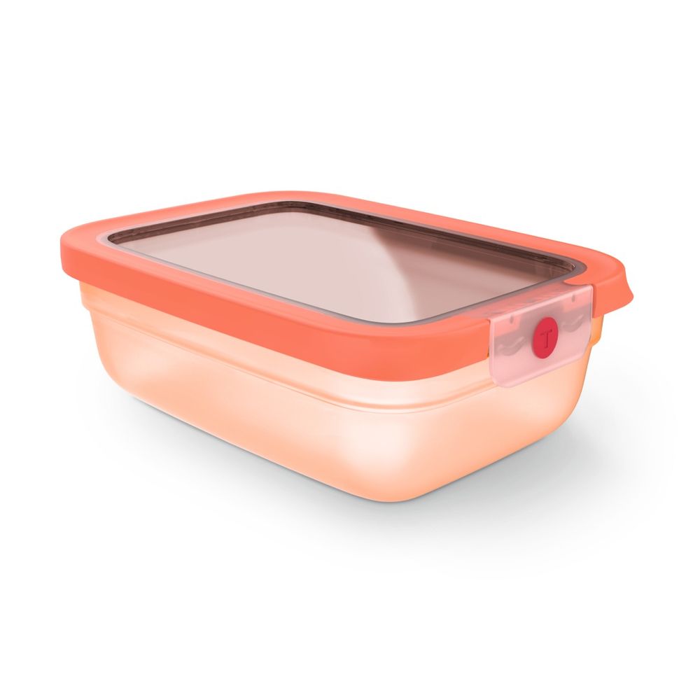 Caserolă Tefal ONEClick N1210810, 1.2 L, plastic, închidere 100% etanşă, portocaliu