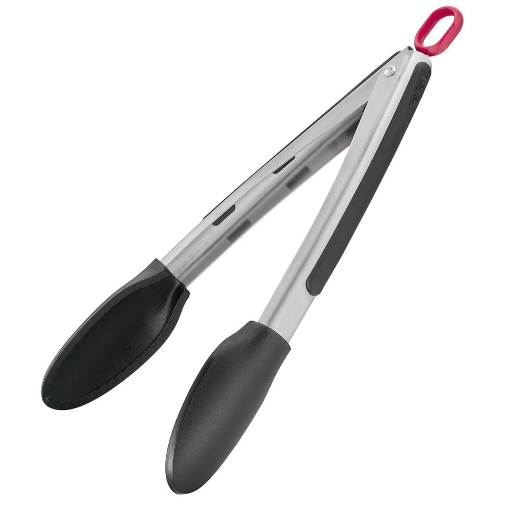 Cleste de bucatarie Tefal Ingenio+ K1991534, inox, rezistent la temperaturi inalte, compatibilitate cu masina de spalat vase, argintiu & negru