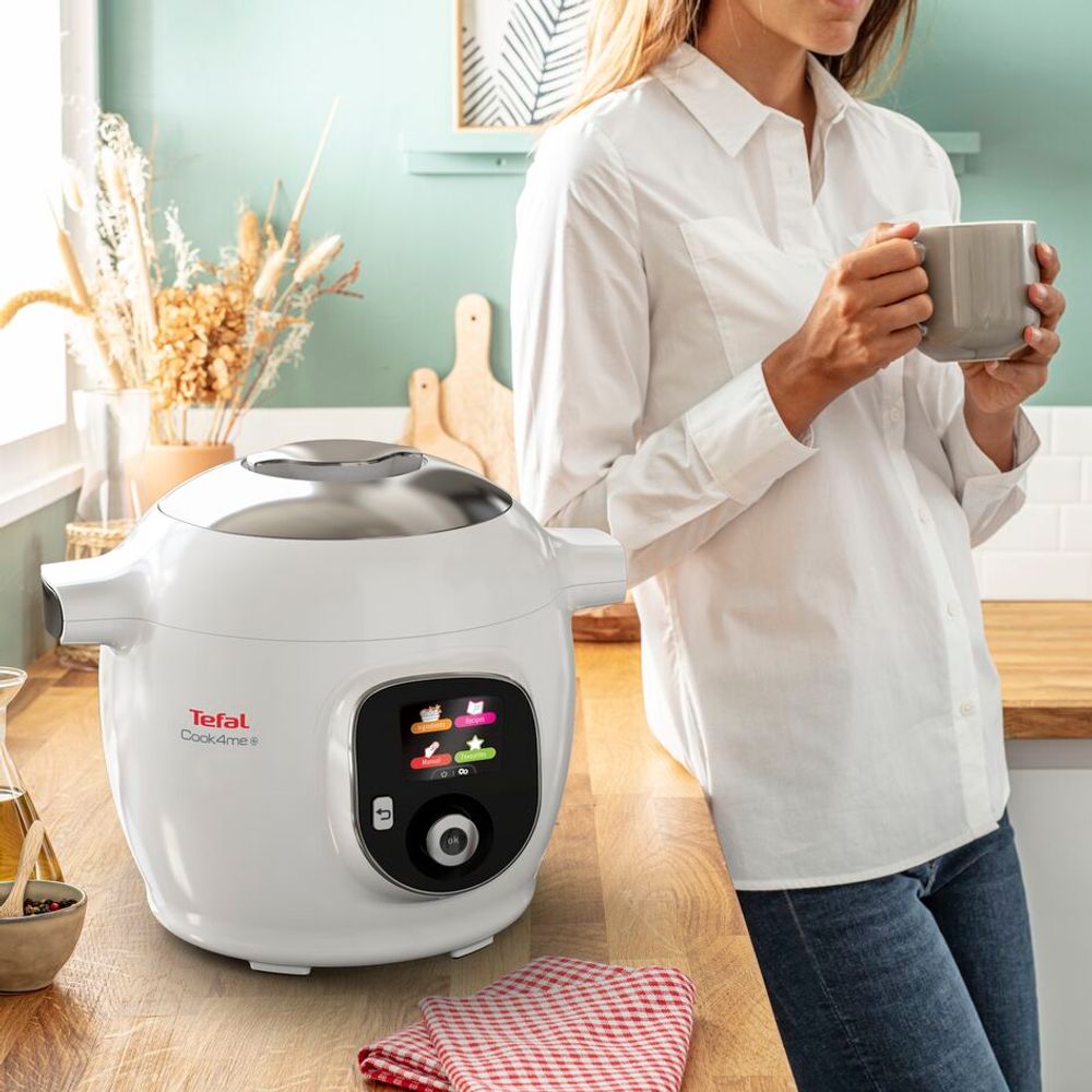 Multicooker Tefal Cook4Me+ CY851130, 6L, 150 retete, alb
