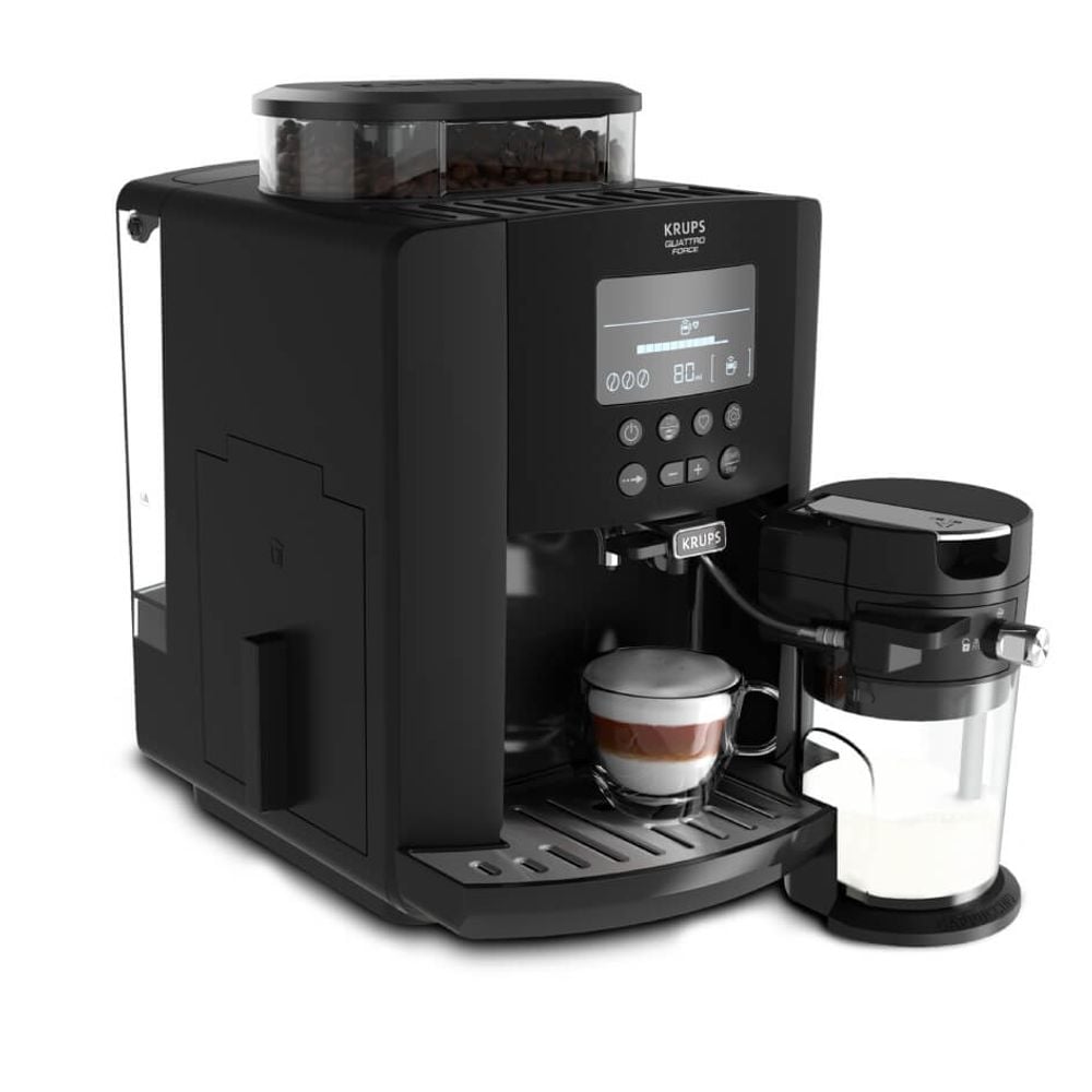 Espressor automat Krups Arabica Latte EA819N10, 1450 W, 15 bari, 1.7 L, display, accesoriu pentru lapte, negru