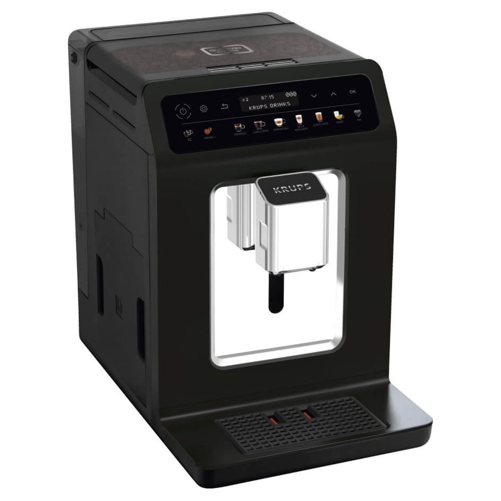 Espressor automat Krups Evidence One EA895831, 1450 W, tehnologia Quattro Force, 12 retete, rasnita metalica, negru