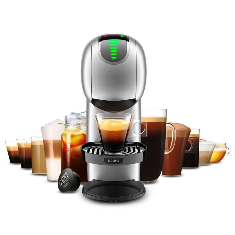 Espressor cu capsule Krups NESCAFÉ® Dolce Gusto® Genio S Touch KP440E10, 1500W, 15 bari, rezervor 0.8L, funcție XL, peste 30 de rețete calde și reci, argintiu