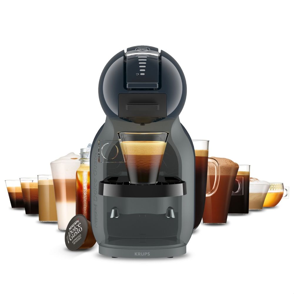 Espressor cu capsule Krups NESCAFÉ® Dolce Gusto® Mini Me 2 KP143BF0, 1600 W, 15 bari presiune, rezervor apa 0.8 L, oprire automata, gri & albastru