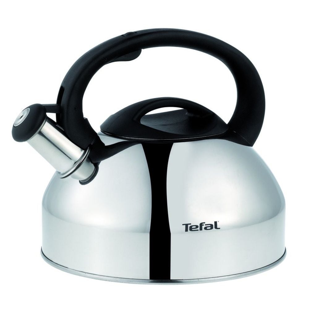 Fierbător manual cu fluier Tefal C7922024, 3 litri, mâner ergonomic, oțel inoxidabil, argintiu & negru