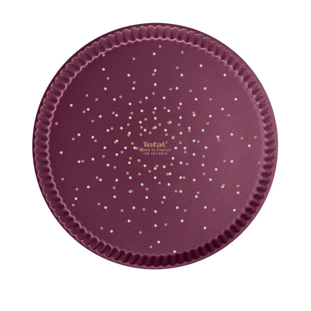 Forma rotunda pentru copt tarte Tefal J5558302, 27 cm, invelis antiaderent, rosu