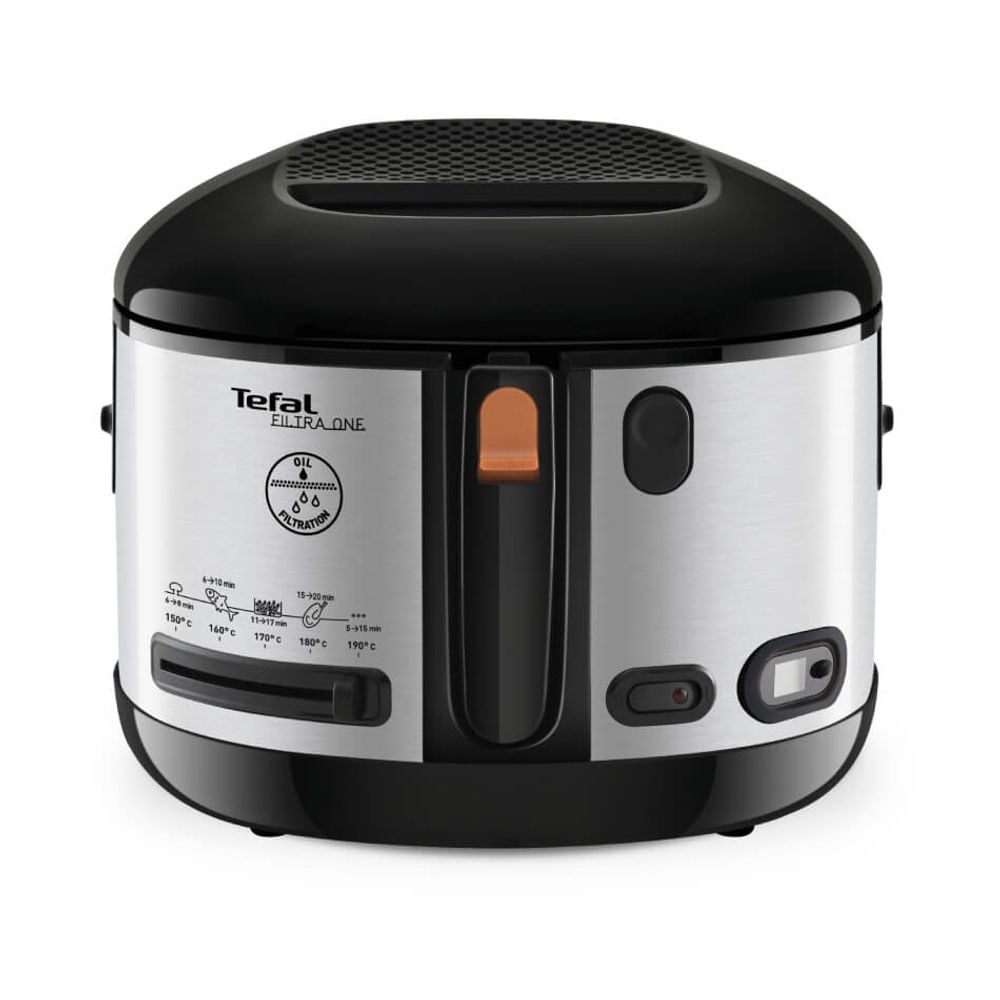 Friteuză Tefal One Filtra FF175D71, 1900W, 2.1L, temperatură ajustabilă 150-190°C, fereastră de supraveghere, înveliș antiaderent, inox & negru
