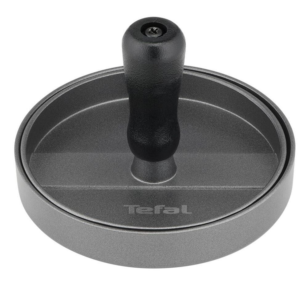 Presă pentru burgeri Tefal K1851134, 12 cm, acoperire antiaderentă, crestături pentru formare uniformă, compatibilă cu mașina de spălat vase, gri & negru