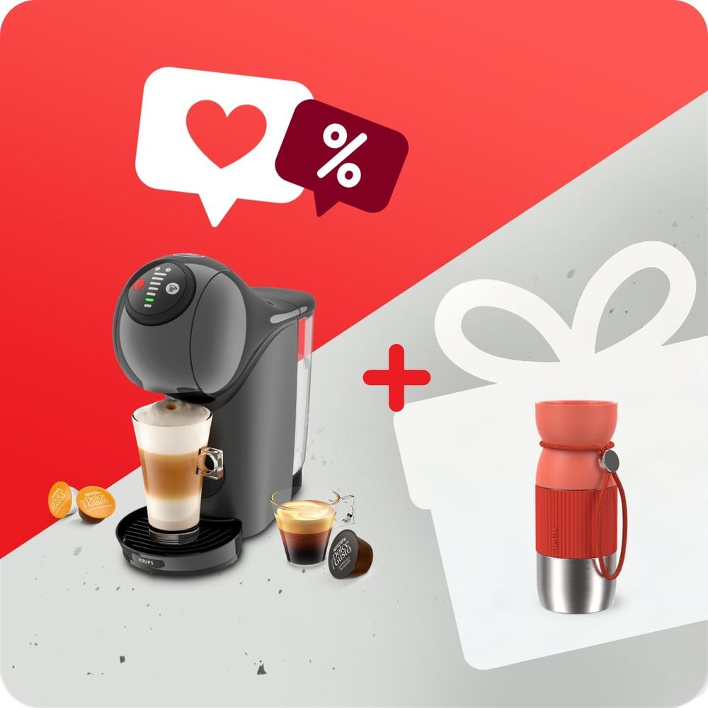 Pachet PROMO Espressor cu capsule Krups NESCAFÉ® Dolce Gusto® Genio S KP243B10 & Termos Tefal beYou N2191510