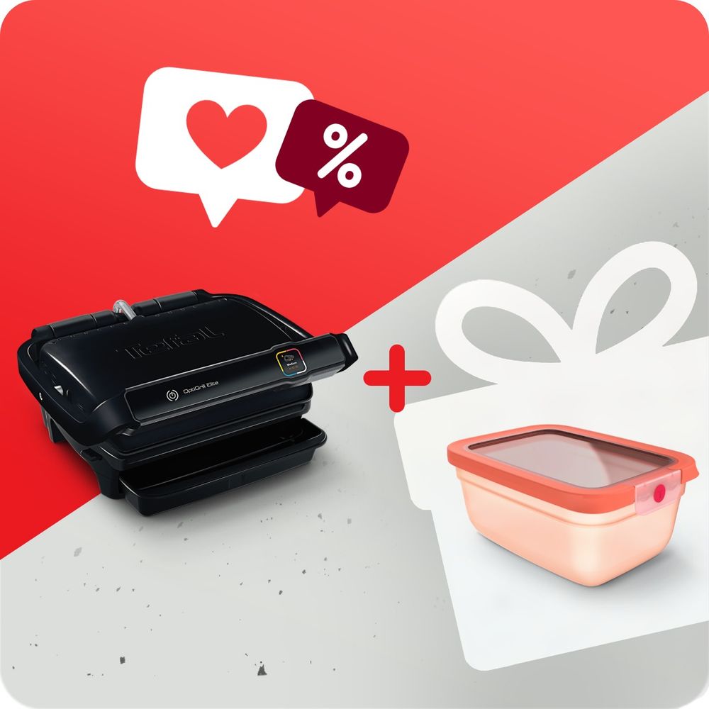 Pachet PROMO Gratar electric OptiGrill Elite GC750830 & Caserola Tefal ONEClick N1211110