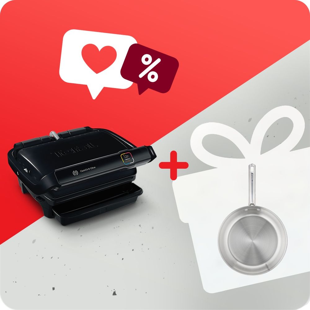 Pachet PROMO Gratar electric OptiGrill Elite GC750830 & Tigaie Tefal Duetto On B8660234