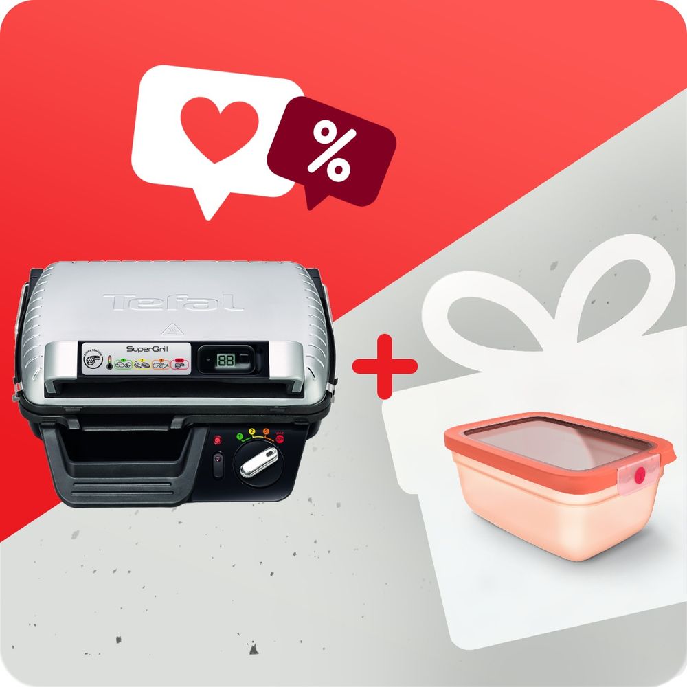 Pachet PROMO Gratar electric Tefal SuperGrill UC700 GC451B12 & Caserola Tefal ONEClick N1211110