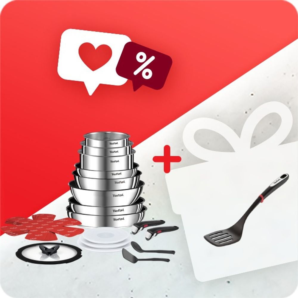 Pachet set 20 piese Tefal Ingenio Emotion inductie & Spatulă