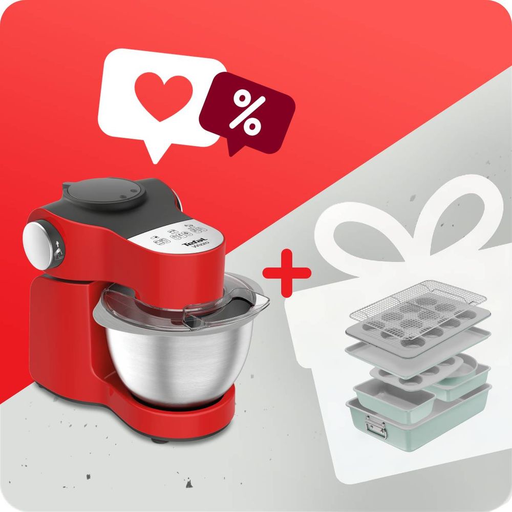 Robot de bucătărie Tefal Wizzo QB317538 & Set pentru copt