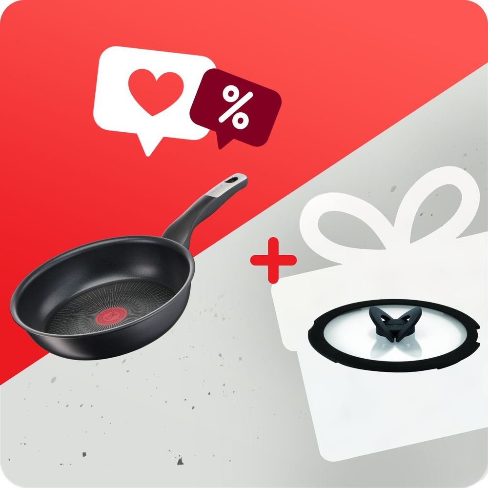 Pachet PROMO Tigaie Tefal Unlimited G2550472 & Capac de sticla Tefal Ingenio L9846553