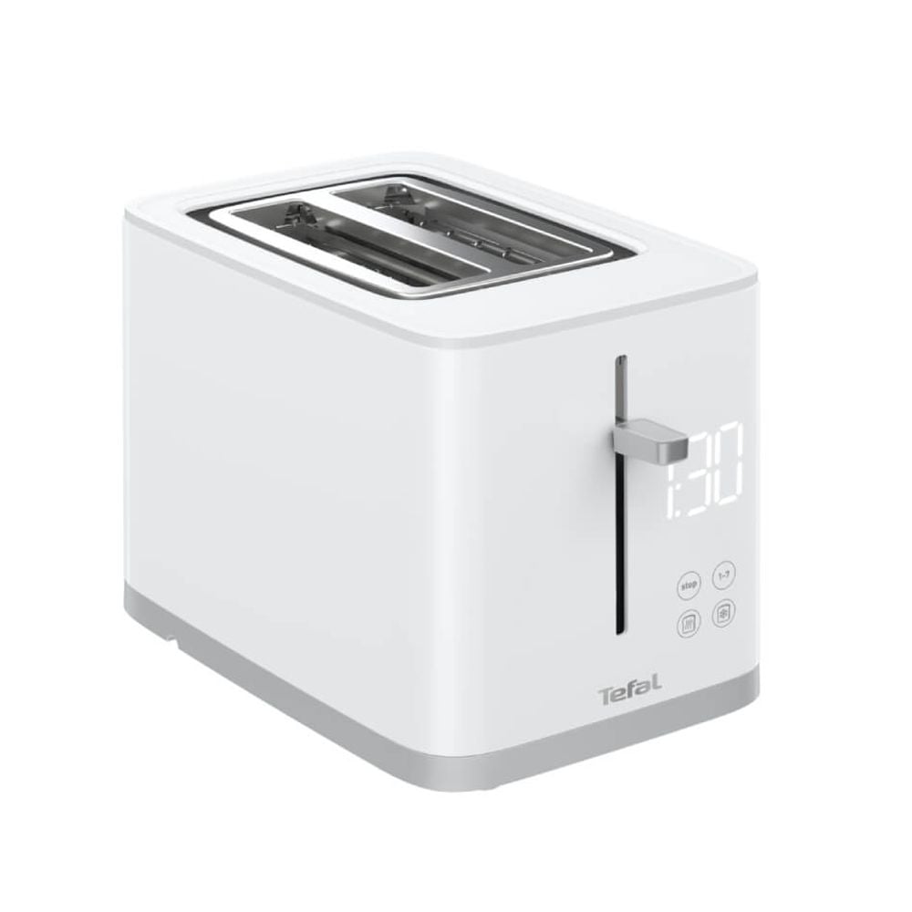 Prăjitor de pâine Tefal Sense TT693110, 850W, 4 funcții dedicate, 7 trepte de rumenire, fante cu lățime variabilă, tavă firimituri, alb