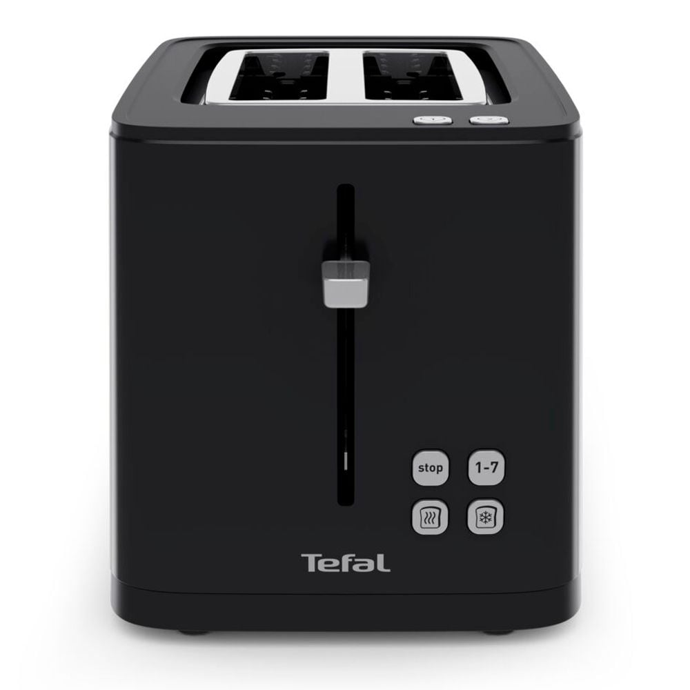 Prajitor de paine Tefal Smart'n Light TT640810, 850W, 2 felii, ecran digital, 3 functii dedicate, 7 niveluri de rumenire, negru