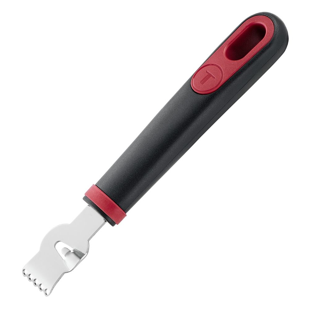 Razatoare pentru coaja de citrice Tefal Ingenio+ K1993334, inox, 2 dimensiuni de razuire, compatibilitate cu masina de spalat vase, negru & rosu