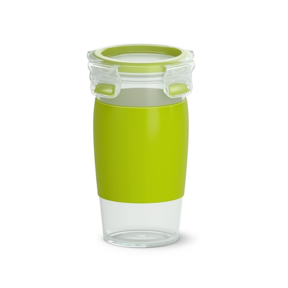 Recipient pentru smoothie Tefal MasterSeal To Go N1071510, 450 ml, 100% etans, capac cu clips, verde