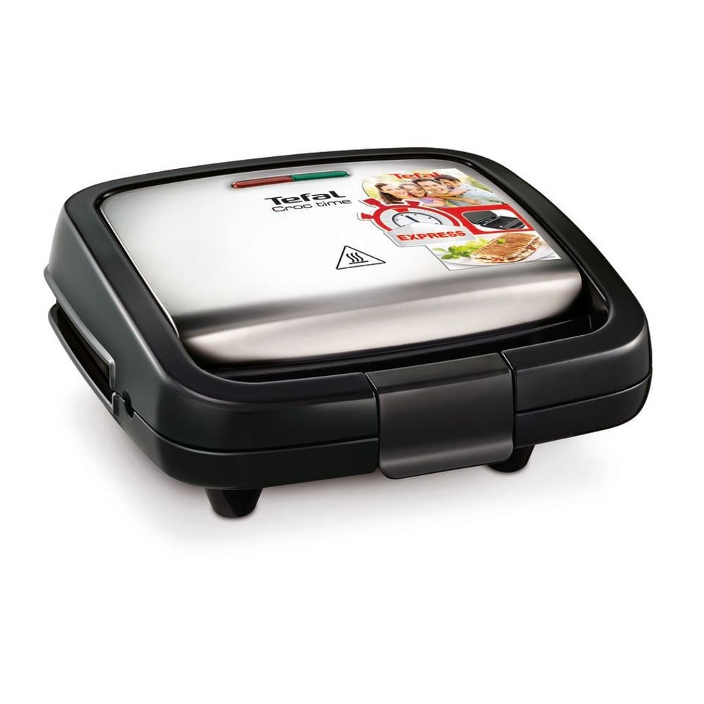Sandwich maker Tefal Croc Time SM193D34, 700W, înveliș antiaderent, gri & negru