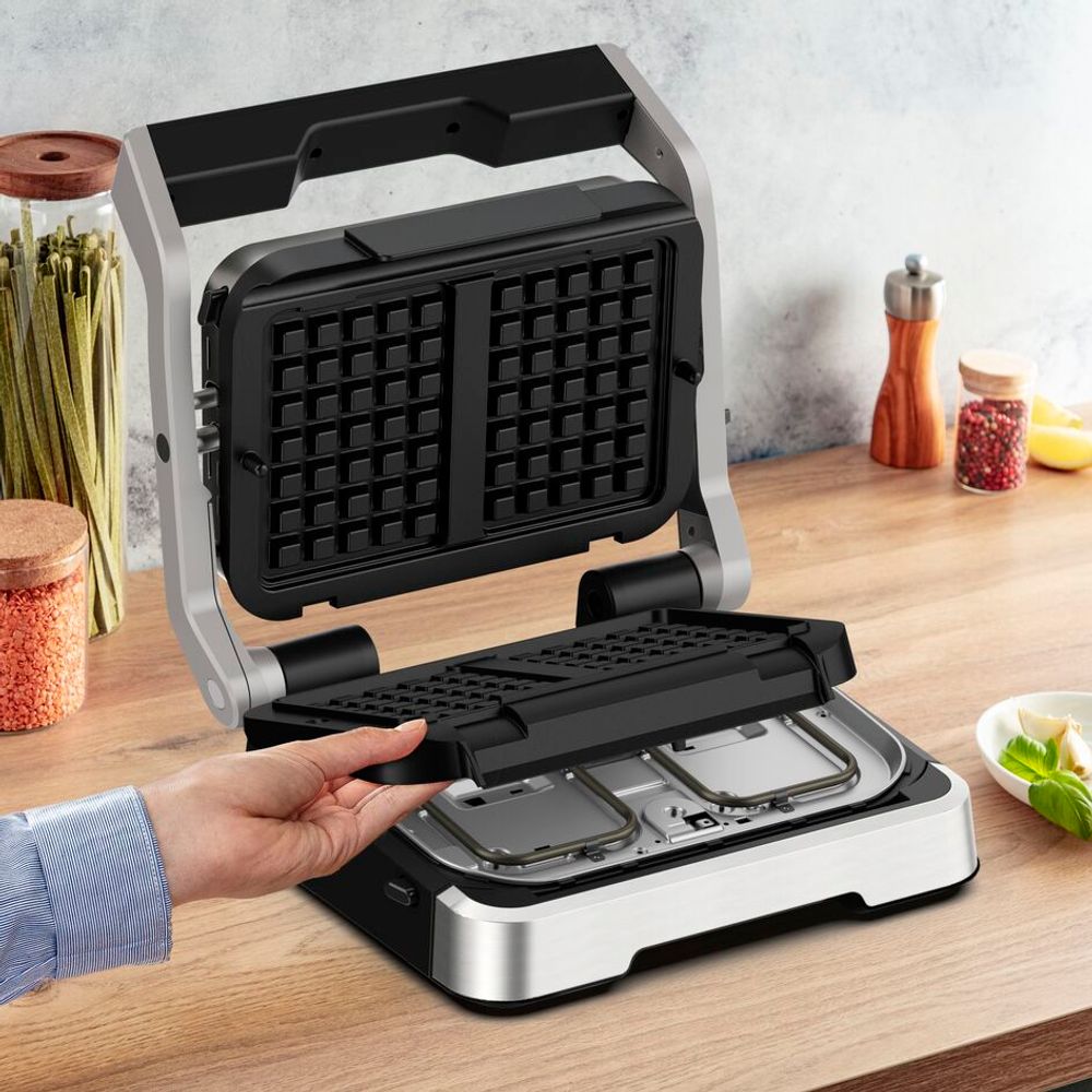 Set 2 plăci gofre Tefal XA730810, OptiGrill 4 în 1 și 2 în 1
