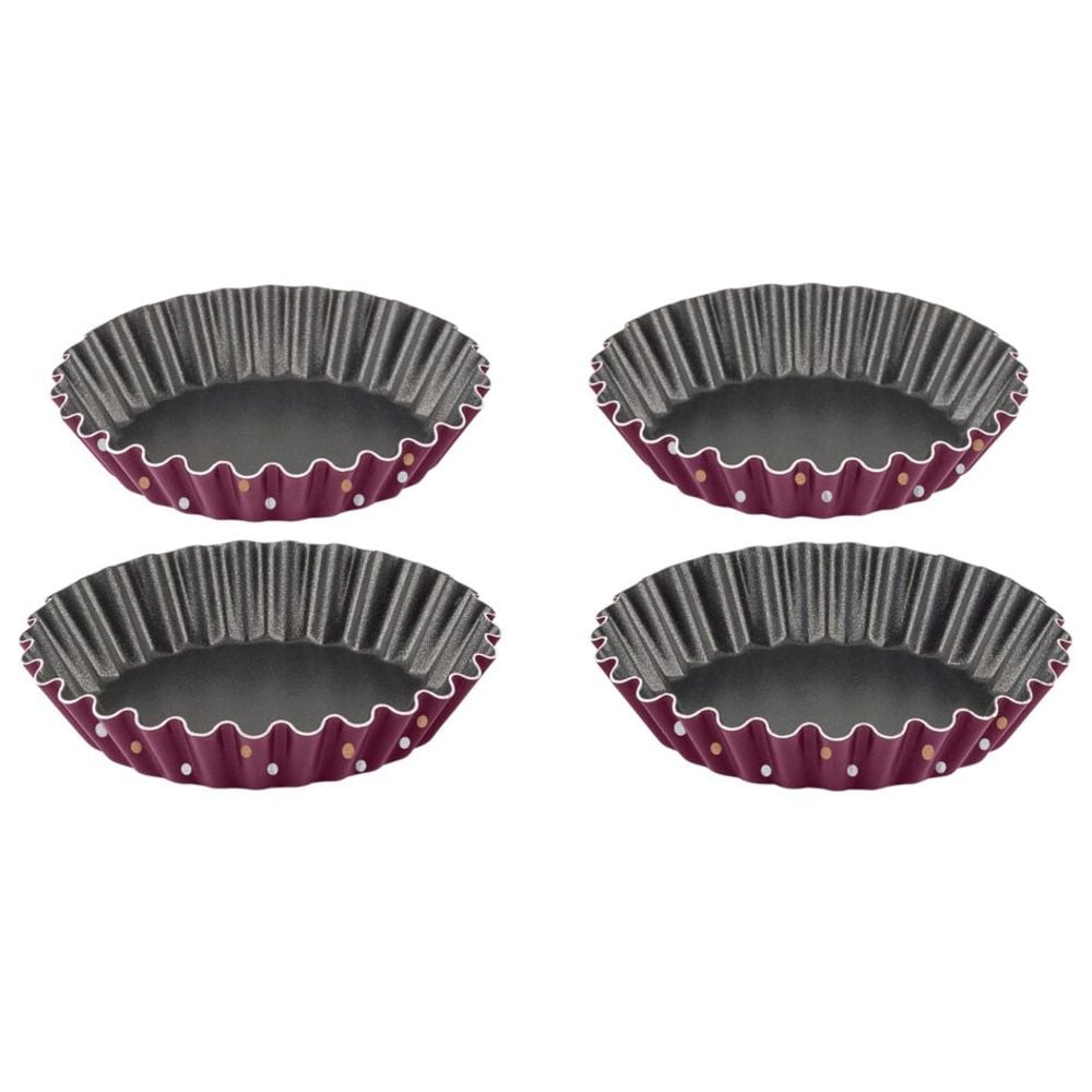 Set 4 forme pentru copt briose Tefal PerfectBake J5558102, 11 cm, înveliș antiaderent