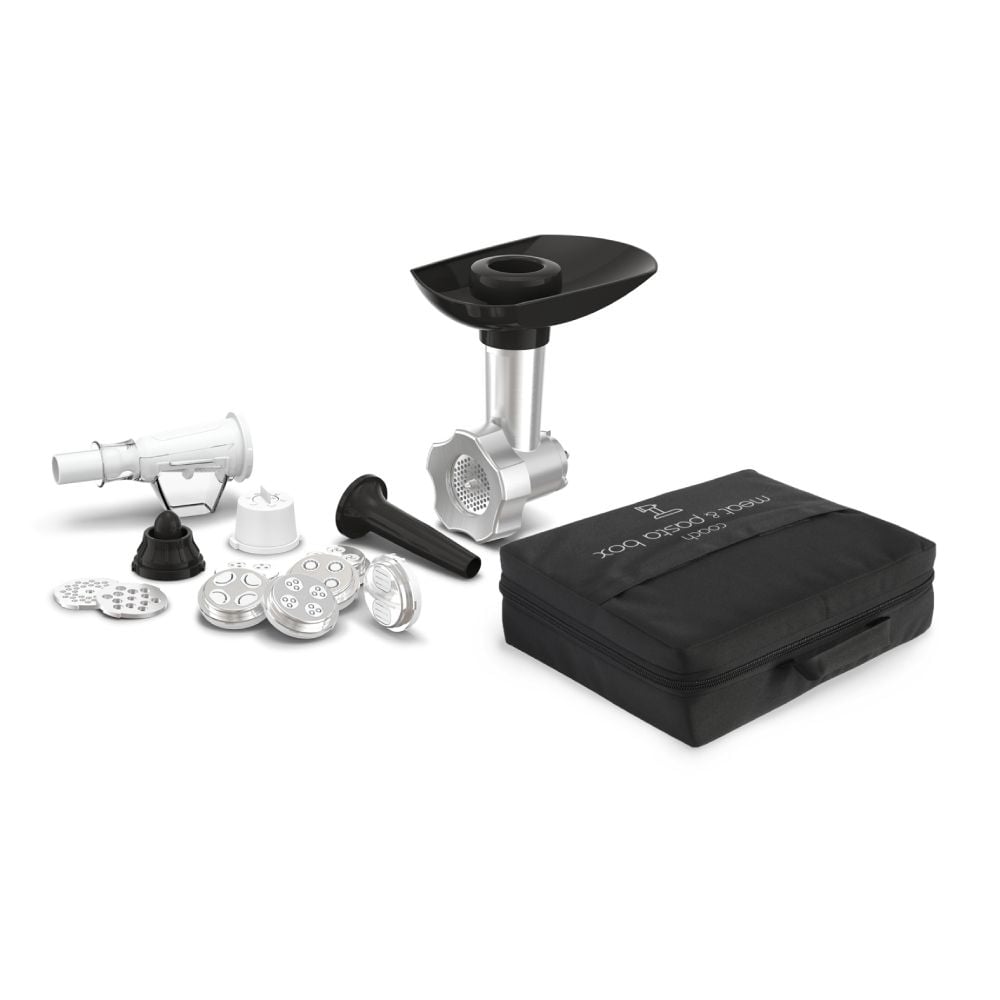 Set 5 accesorii Tefal Coach Meat & Pasta XF651038, pentru tocat carnea, preparare de Kebbe și carnati, coulis, paste si biscuiti