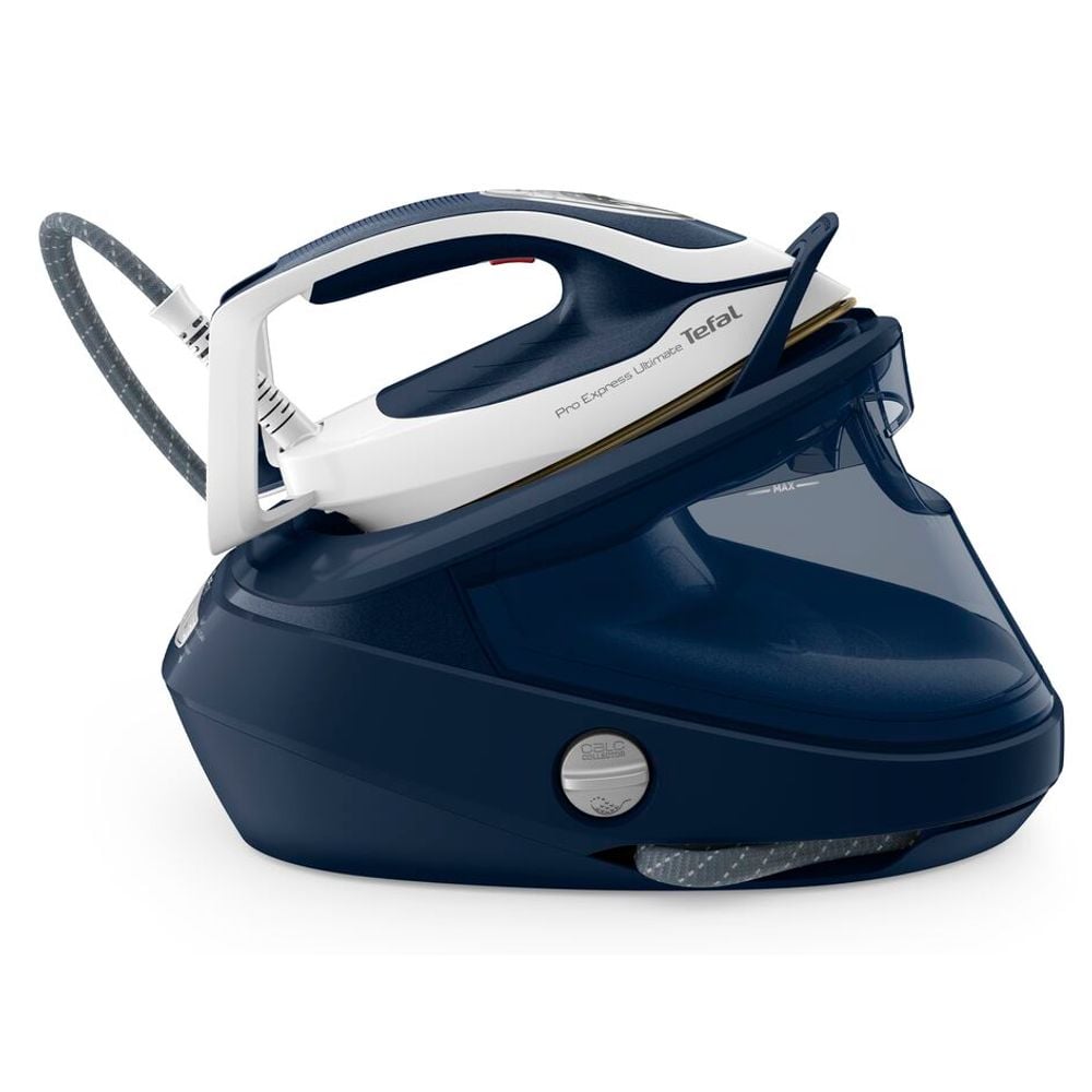 Stație de călcat de înaltă presiune Pro Express Ultimate GV9720E0, 3000 W, 8 bari, jet de abur 590 g/min, talpă Durilium Airglide Autoclean Ultra Thin colector anti-calcar, rezervor 1.2 L, albastru