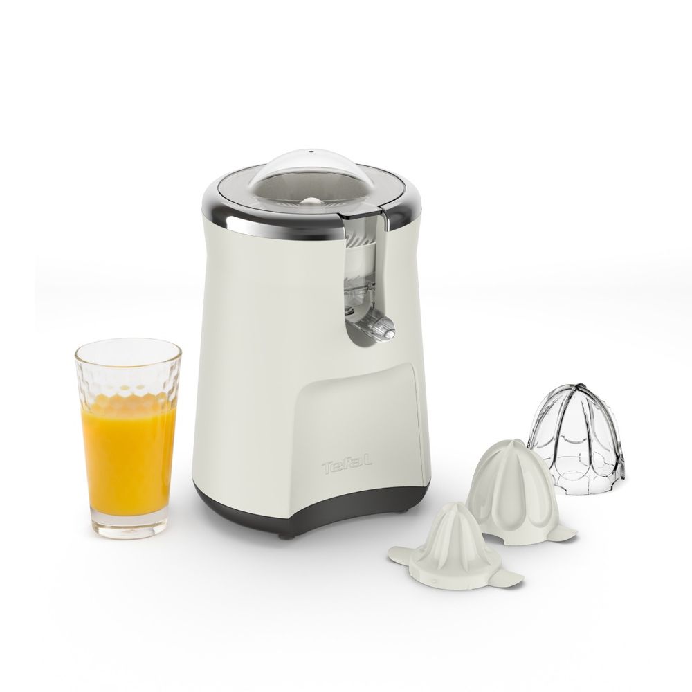 Storcator de citrice Tefal Collection ZP610AE0, 100 W, 1 viteza, capac de protectie, 3 conuri, design retro, crem