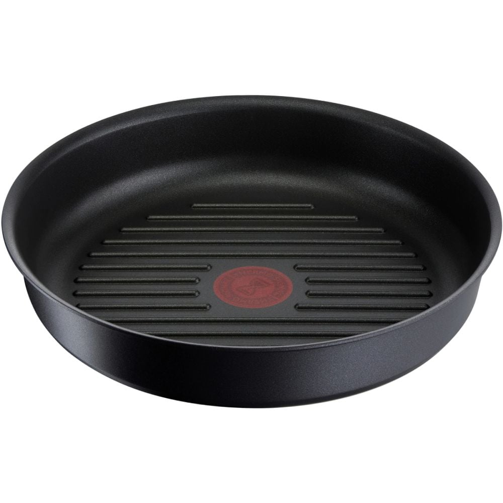 Tigaie grill Tefal Ingenio Unlimited L8584074, 26cm, inducție, înveliș antiaderent, indicator Thermo-Signal, negru