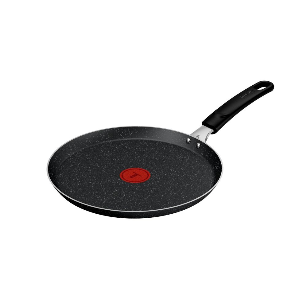Tigaie pentru clatite Tefal Extra M0001032, 25 cm, aluminiu, invelis antiaderent ultra-rezistent, Thermo-Signal™, negru