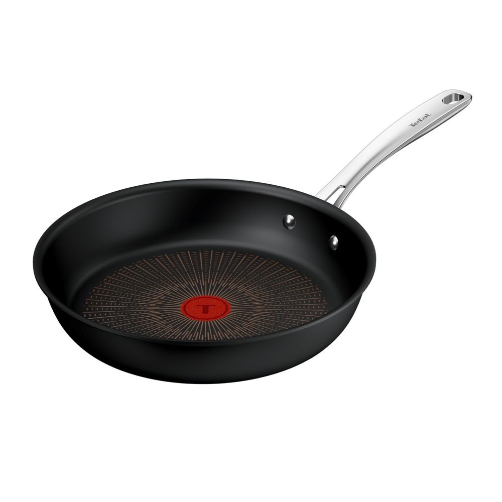 Tigaie Tefal Excellence+ G3300602, 28 cm, invelis antiaderent, tehnologie FUSIONCORE, Thermo-Signal™, maner nituit, aluminiu, inductie, negru