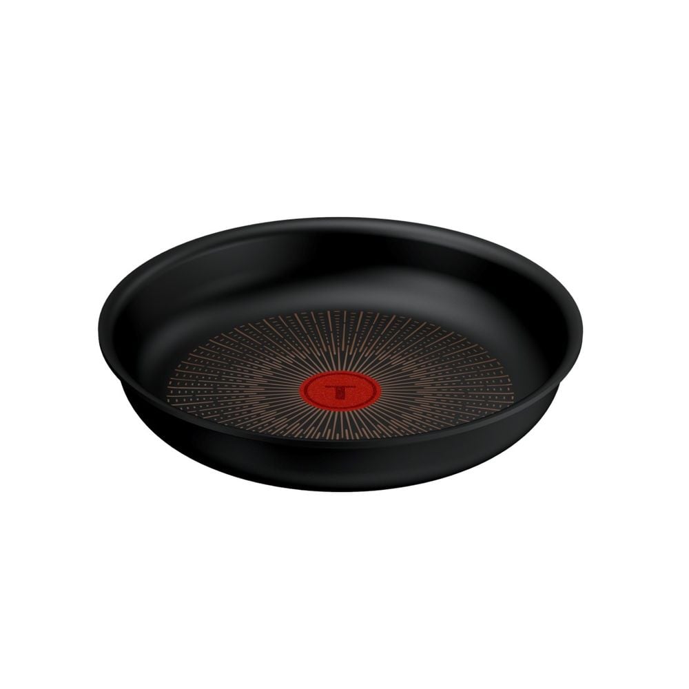 Tigaie Tefal Ingenio Excellence+ P0000424, 24 cm, invelis antiaderent, tehnologie FUSIONCORE, Thermo-Signal™, aluminiu, inductie, negru