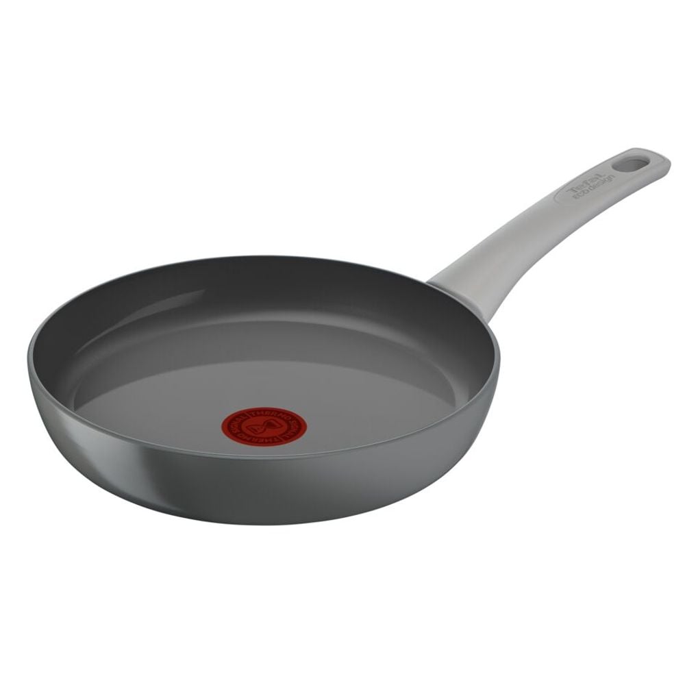 Tigaie 24 cm Tefal Renew On C4270432, 100% aluminiu reciclat, indicator Thermo-Signal, compatibil cu inductia, invelis ceramic,  gri