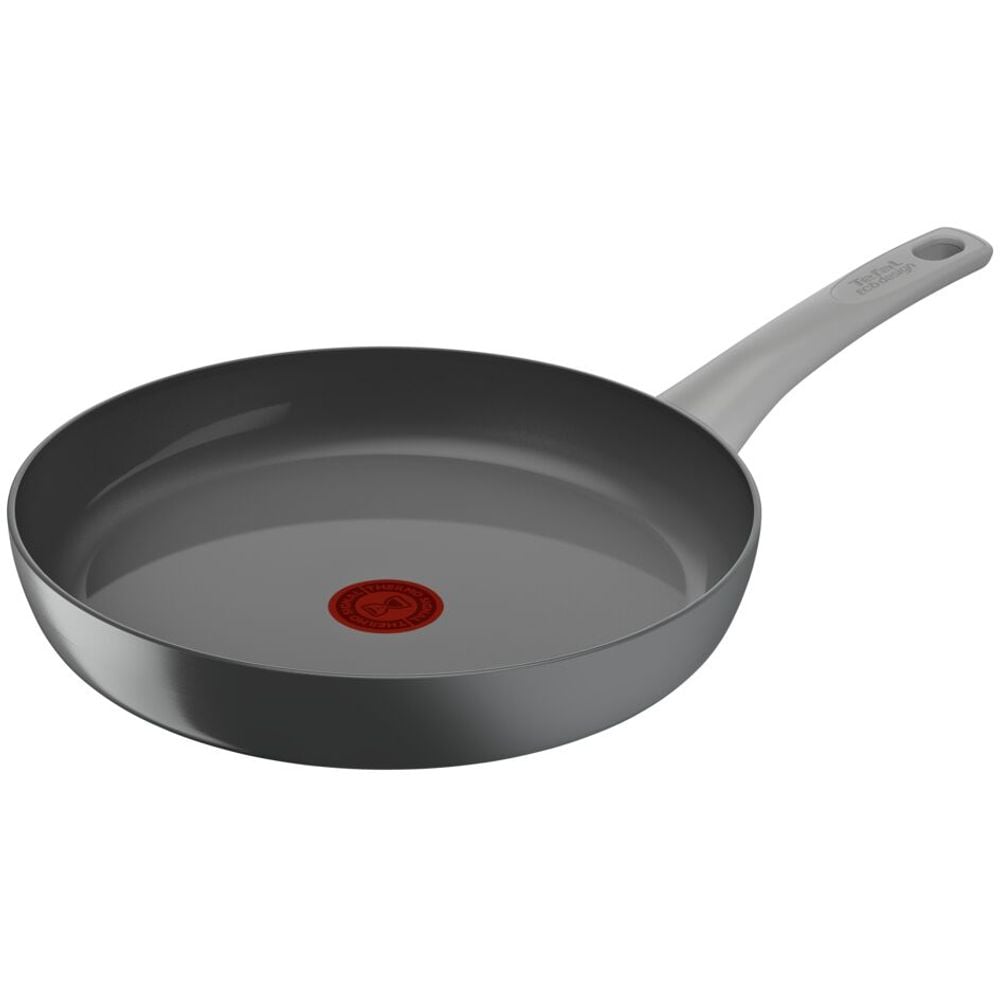 Tigaie 28 cm Tefal Renew On C4270632, 100% aluminiu reciclat, indicator Thermo-Signal, compatibil cu inductia, invelis ceramic,  gri