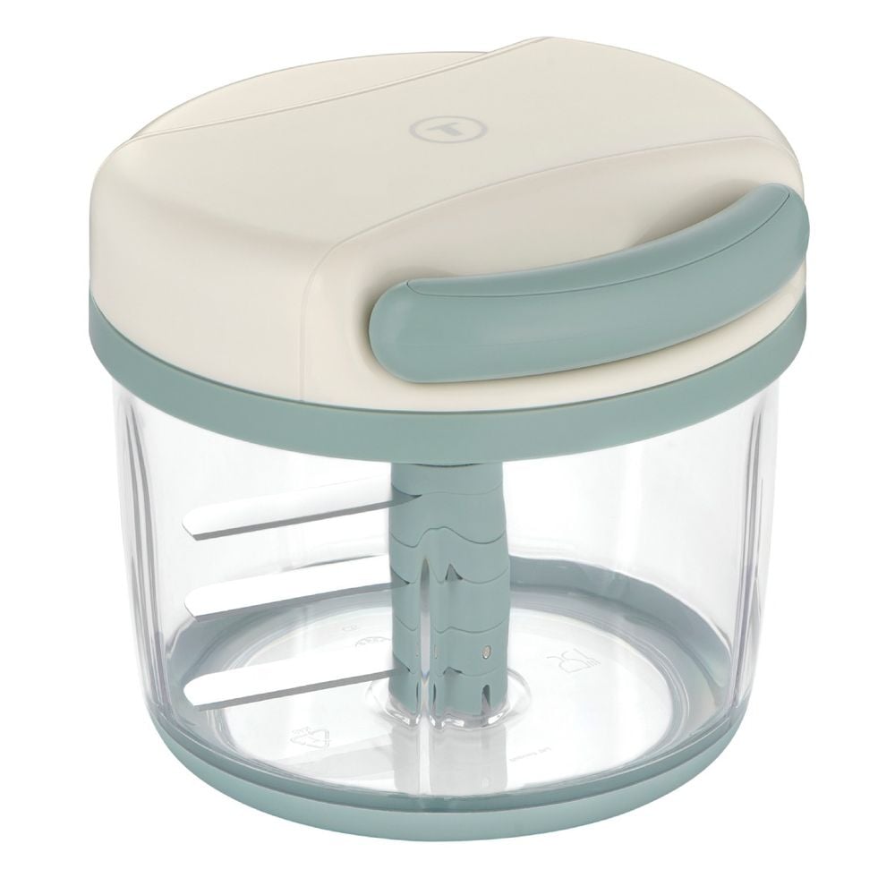 Tocator manual Tefal 5-Second K4330104, 3 lame din inox, mecanism de blocare, baza anti-alunecare, verde