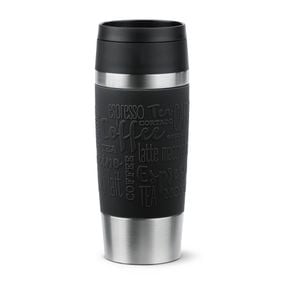 Termos Tefal Travel Mug Classic N2022010, inox, 0.5 L, 100% etanș, functie Quick Press, argintiu & negru