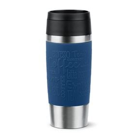 Termos Tefal Travel Mug Classic N2020310, inox, 0.36 L, 100% etanș, functie Quick Press, argintiu & albastru