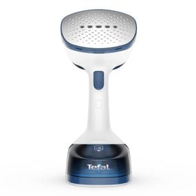 Aparat de călcat vertical cu abur Tefal Access Steam Easy DT7130E1, 1400 W, abur variabil 0 - 25 g/min, recipient apă 150ml, încălzire rapidă în 15s, alb & albastru