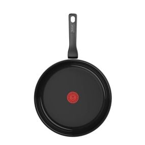 Tigaie Tefal Renew de 28 cm C4320623, 100% aluminiu reciclat, indicator Thermo-Signal, compatibil cu inducția, înveliș ceramic, negru
