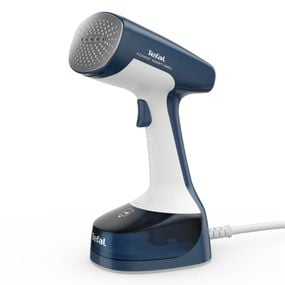 Aparat de călcat vertical cu abur Tefal Access Steam Easy DT7130E1, 1400 W, abur variabil 0 - 25 g/min, recipient apă 150ml, încălzire rapidă în 15s, alb & albastru
